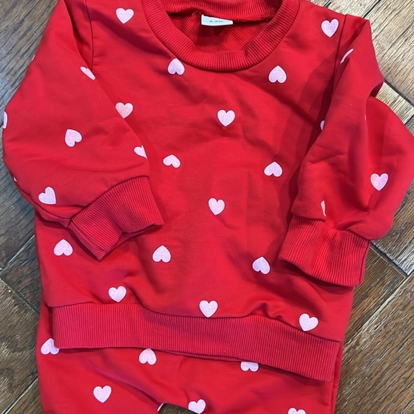 Baby Girl Red with Hearts Matching Set - Picture 3 of 4